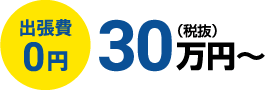 出張費0円 30万円（税抜）～